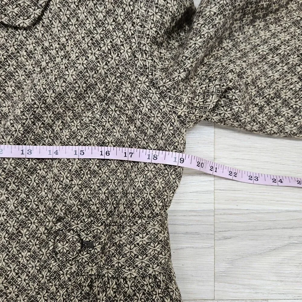 Loft Womens Brown Wool Blend Tapestry Tweed Blazer Size 12
